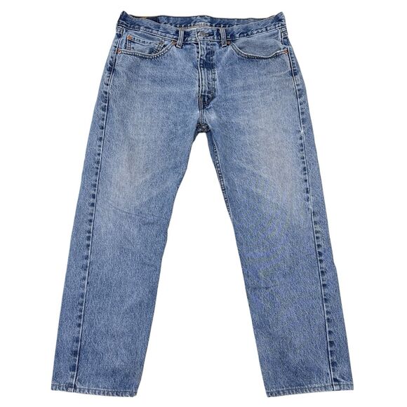Levis 505 Jeans Mens Size‎ 36 x 28 Medium Wash Denim Casual 5 Pocket - Picture 1 of 10
